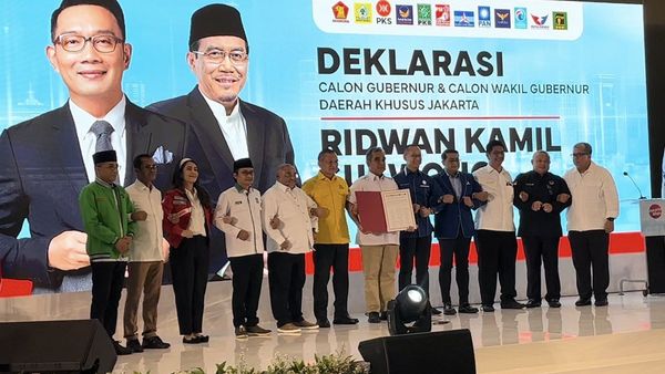 Resmi Deklarasi, Ridwan Kamil-Suswono Maju Pilkada Jakarta Diusung 12 Partai