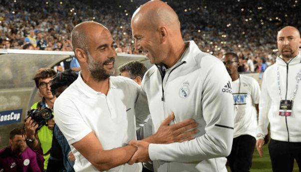 Jelang Real Madrid vs Manchester City, Zidane dan Guardiola Saling Lempar Pujian
