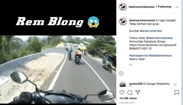 Video Viral Motor Matik Rem Blong di Cangar Mojokerto