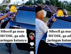 Viral! Gegara di Kampung Tak Ada Sinyal, Bocah Ini Ngamuk Tak Ingin Mudik