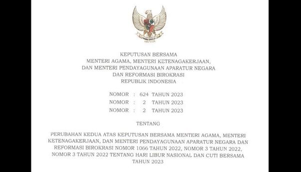 Perhatian! Libur dan Cuti Bersama Idul Adha Jadi 3 Hari, 28 hingga 30 Juni 2023