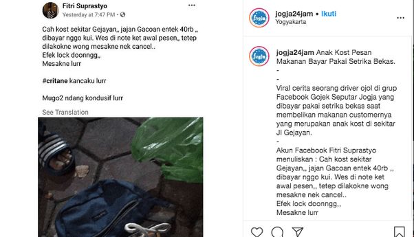 Pelajaran Hidup dari Mahasiswa Tukar Setrika dengan Makanan di Jogja