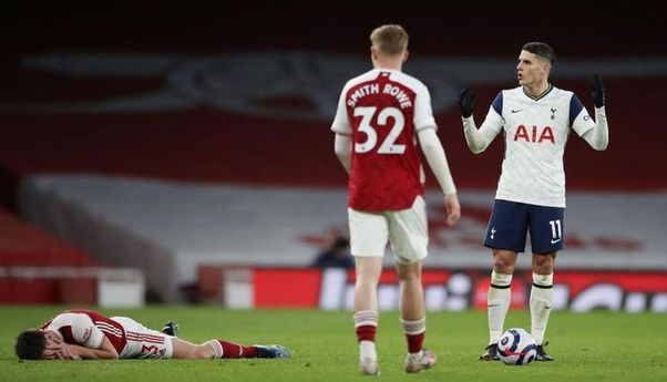 Diusir Wasit, Erik Lamela Gagal jadi Pahlawan di Laga Derby Tottenham vs Arsenal