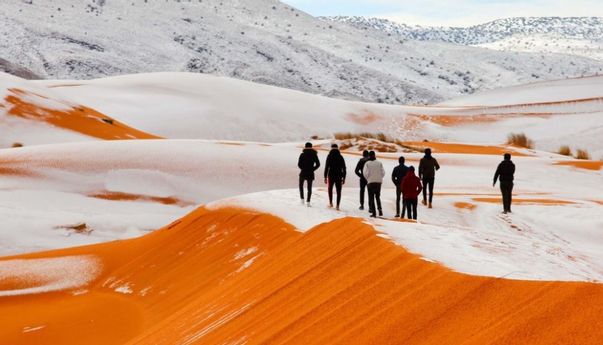 Jarang Terjadi! Gurun Sahara Diselimuti Salju dengan Suhu Minus Tiga Derajat Celcius
