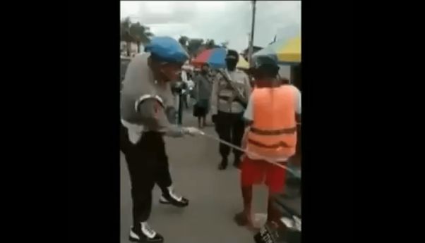 Penjelasan Polda Maluku tentang Video Viral Polisi Pecut Warga