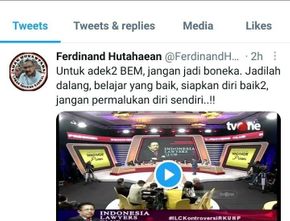 Imbas Kritik BEM UI ke Jokowi, Ferdinand Hutahean: Jangan Jadi Boneka