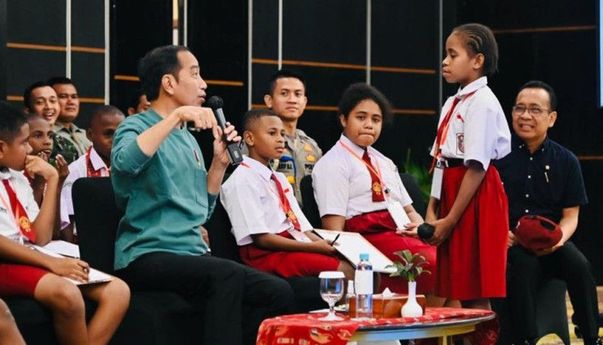 Momen Anak SD Bertanya ke Presiden Jokowi: Kenapa Ibu Kota tidak Dipindahkan ke Papua?"