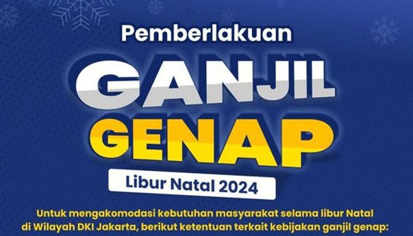 Ada 26 Titik Lokasi, Aturan Ganjil Genap Jelang Tahun Baru 2025