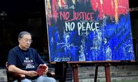 SBY Pamerkan Lukisan 'No Justice, No Peace'
