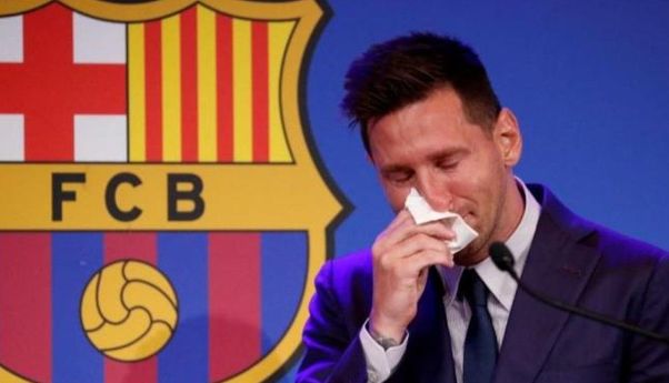 Tisu Bekas Messi Menangis dan Seka Hidung Tinggalkan Barcelona Laku Terjual Rp14 M!