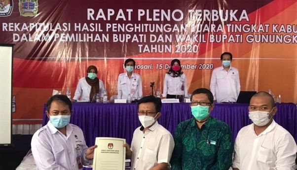 Hasil Rapat Pleno KPU: Sunaryanta-Heri Susanto Menang Pilkada Gunungkidul, Raih 155.878 Suara