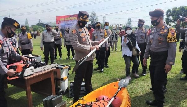 Klaten Siaga Merapi, Polisi Lakukan Apel Kesiapan Bencana