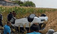 Detik-detik Mobil Perampok Terbalik Usai Dihujani Peluru Polisi di Grobogan