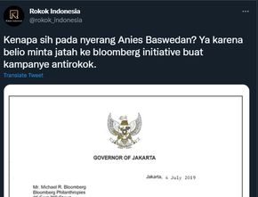 Surat Anies Baswedan kepada Michael Bloomberg, Isinya Kampanye Anti Rokok di Jakarta?