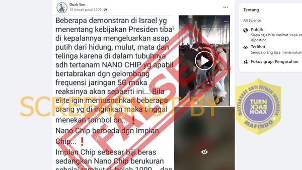 Geger! Kepala Demonstran Israel Tiba-tiba Terbakar dan Berasap karena Ditanami Nano Chip, Cek Faktanya