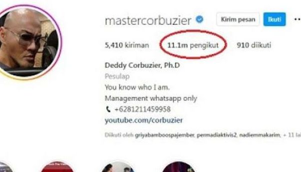 Salah! Deddy Corbuzier Bukan Kehilangan 8 Juta Followers, tapi Hanya 13 Ribu Followers, Cek Datanya