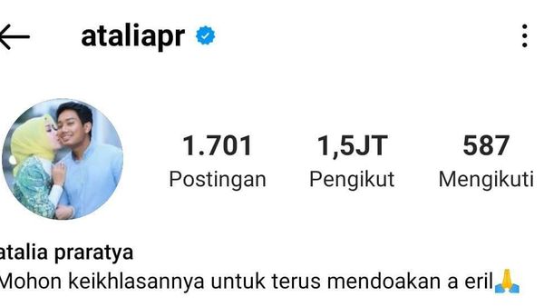 Istri Ridwan Kamil Ganti Foto Profil dan Bio Instagram: Mohon Keikhlasannya untuk Terus Mendoakan A Eril
