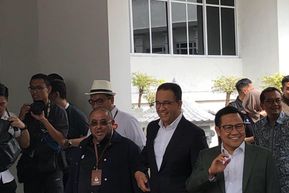 Anies dan Cak Imin Hadiri Penetapan Prabowo-Gibran sebagai Presiden-Wapres Terpilih di KPU