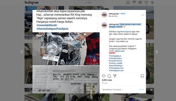 Identik dengan Motor Rampok, Yamaha RX King Ini Laku Rp180 Juta!