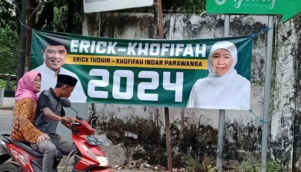 Spanduk Erick Thohir-Khofifah Maju di Pilpres 2024 Banyak di Jember, Beneran atau Cuma Candaan?