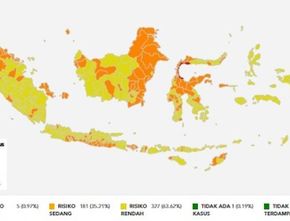 Kabar Baik! Hanya Tersisa 5 Kabupaten/Kota di Indonesia yang Masuk Zona Merah