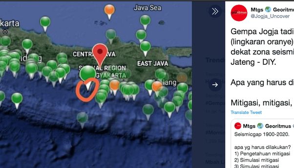 Berita Gempa Jogja Hari Ini: Kemungkinan Segmen Megathrust DIY-Jateng