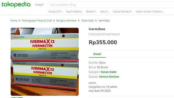 Ivermectin di Shopee dan Tokopedia Dijual Hingga Rp 355.000, Jauh Banget dari Kata Erick Thohir yang Bilang Cuma Rp 5.000