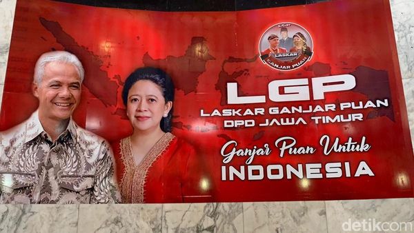 Ganjar Pranowo dan Puan Maharani Akhirnya Duet Maju Pilpres 2024? Benderanya Berkibar di Surabaya