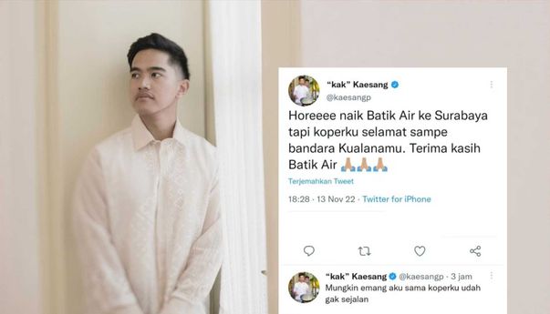 Keringat Basah Batik Air Minta Maaf ke Kaesang Pangarep, Buntut Kopernya Nyasar ke Bandara Kualanamu