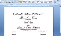 Contoh Piagam Penghargaan Acara Lomba 17 Agustus