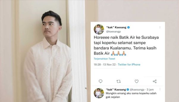 Keringat Basah Batik Air Minta Maaf ke Kaesang Pangarep, Buntut Kopernya Nyasar ke Bandara Kualanamu