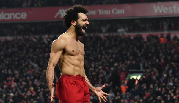 Viral selebrasi Otot 6 Packs Mohamed Salah