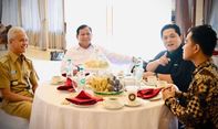 Momen Prabowo, Ganjar, Erick, dan Gibran Sarapan Bersama dan Berbincang Santai di Bandara