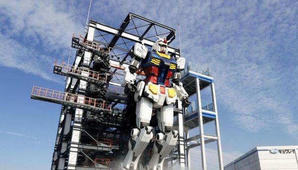 Gundam Ukuran Asli di Jepang Bergerak Gunakan Pembangkit Listrik Bertenaga Angin