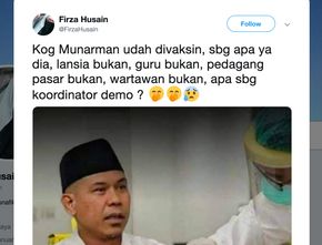 Viral Foto Munarman Sudah Disuntik Vaksin Adalah Hoaks