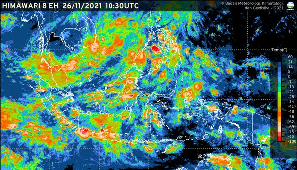 BMKG Rilis Peringatan Dini Cuaca Ekstrim Untuk 27 November, 27 Wilayah Berpotensi Hujan Lebat dan Angin Kencang