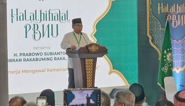 Hadir Acara Halalbihal, Ketum PBNU Sebut Prabowo-Gibran sebagai Keluarga NU