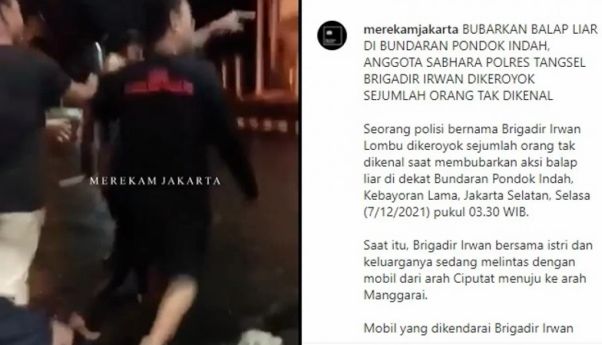 Polisi Dikeroyok Habis-habisan Saat Mencoba Bubarkan Balapan Liar, OTK: “Polisi Gadungan”