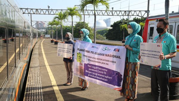 Apa Saja yang Dilakukan KAI di Stasiun Gambir Rayakan Hari Pelanggan Nasional 2021