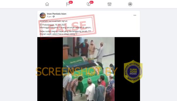 Jangan Percaya dengan Konten di Probolinggo 5 Orang Serumah Meninggal Setelah Divaksin