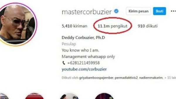 Salah! Deddy Corbuzier Bukan Kehilangan 8 Juta Followers, tapi Hanya 13 Ribu Followers, Cek Datanya