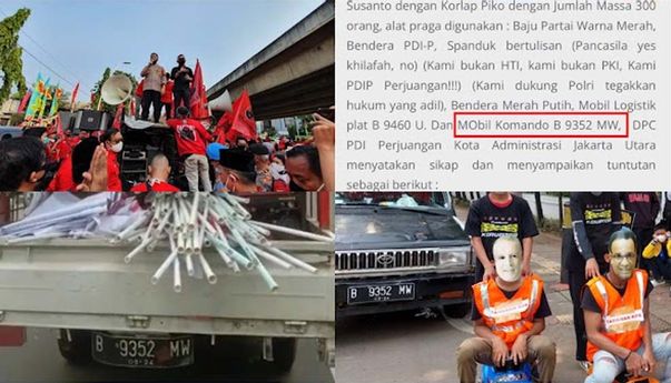 Viral Pelat Nomor Mobil Komando FPI Palsu “B 9352 MW”, Kok Sama dengan yang Dipakai Aksi Demo PDIP Tolak Formula E?
