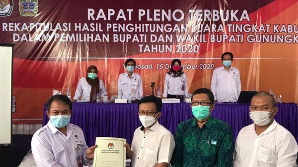 Hasil Rapat Pleno KPU: Sunaryanta-Heri Susanto Menang Pilkada Gunungkidul, Raih 155.878 Suara