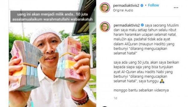 Abu Janda Isap Jempol dan Gigit Jari: Netizen Buktikan Dalil Larangan Ucapkan Selamat Natal, Tak Dapat Rp50 Juta dan Dibalas Jari Tengah
