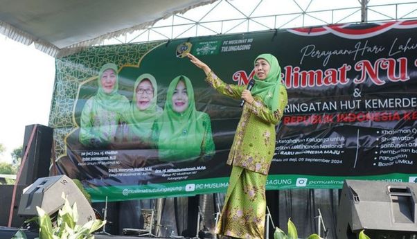 Khofifah Minta Doa Restu Ribuan Muslimat NU Tulungagung Maju Pilgub Jatim