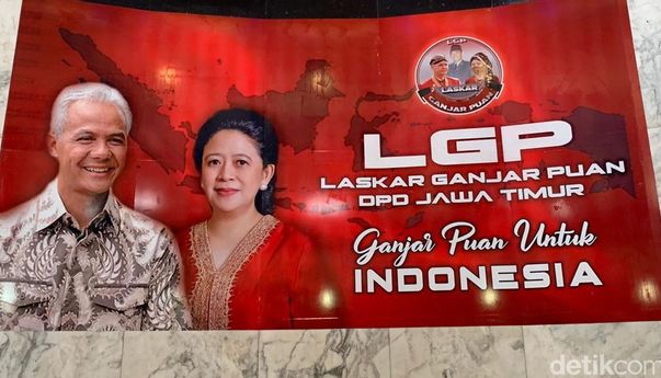 Ganjar Pranowo dan Puan Maharani Akhirnya Duet Maju Pilpres 2024? Benderanya Berkibar di Surabaya