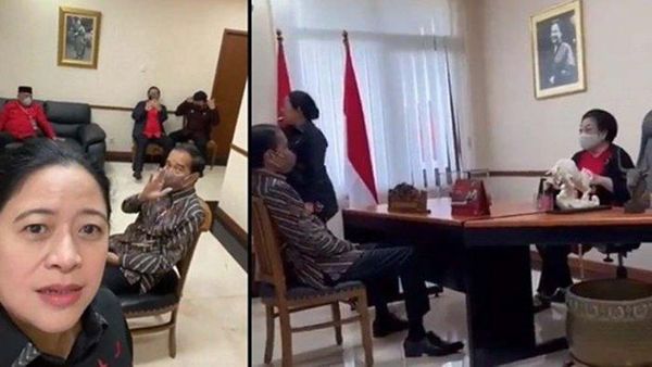 Aksi Puan Maharani Dinilai Tak Sopan Saat Asal Foto-foto di Depan Presiden Jokowi dan Megawati