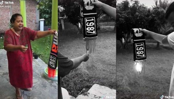 Video Viral Emak-emak Murka Bakar Syal Arema FC: Wes Gak Usah Arema-Aremaan, Arep Dadi Opo!