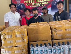 Jaga Keamanan Jelang Akhir Tahun, Polres Bima Kota Sita 520 Botol Arak Bali
